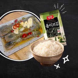 Set กั้งดอง+ข้าว+สาหร่าย