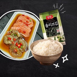 Set สองสหายดอง+ข้าว+สาหร่าย