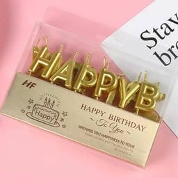 เทียนกล่อง HAPPY BIRTHDAY สีทอง 1 กล่อง