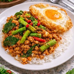 ข้าวผัดพริกแกงหมูสับ