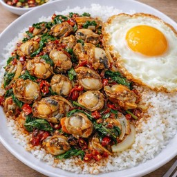 ข้าวผัดพริกเผาหอยเชลล์