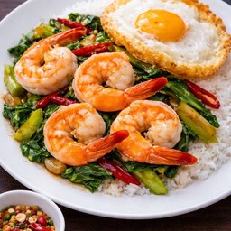 ข้าวผัดคะน้ากุ้ง