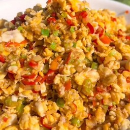 ไข่คั่วพริกหอมแดง เตาถ่าน โบราณ