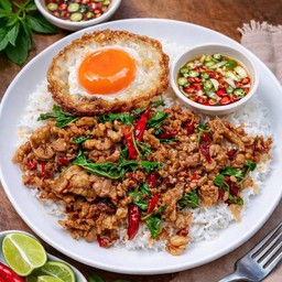 ข้าวผัดกะเพราหมูชิ้น