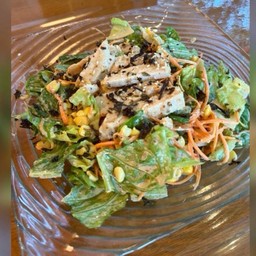 สลัด อกไก่สไลด์ซอสงาคั่ว