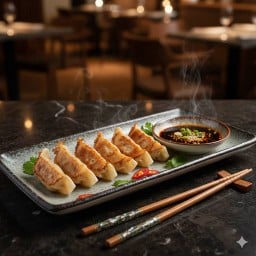 เกี๊ยวซ่าทอดกับกะเพราบางแค