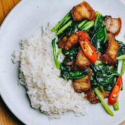 ข้าวราด - ผัดคะน้า