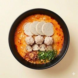 ก๋วยจั๊บญวนต้มยำน้ำข้นคู่หมู(หมูยอ+หมูบะช่อ)