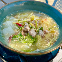 ต้มบ๊วยหมูสับขิงสด