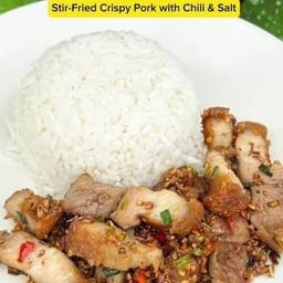 ข้าวหมูกรอบพริกเกลือ