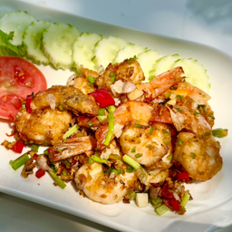 กุ้งคั่วพริกเกลือ