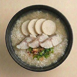 ข้าวต้มปลากะพงล้วน (ไม่ใส่หมูยอ)