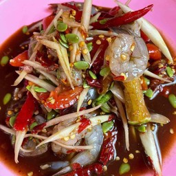 ตำกุ้งสดปลาร้าดิบ