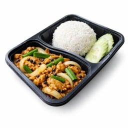 ข้าวราดผัดกระเทียม