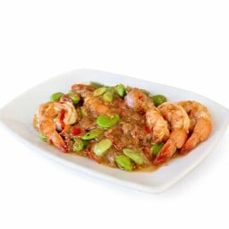 กุ้งผัดน้ำพริกกะปิสะตอ กุ้ง 400 กรัม (Best Seller)