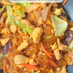 วุ้นเส้นผัดไข่(กับข้าว)