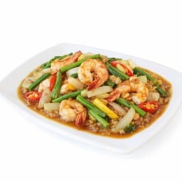 กุ้งผัดน้่ำพริกกะปิโขลก