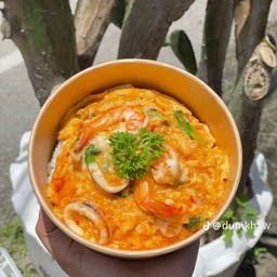 เมี่ยง&ข้าวไข่ข้น 三文鱼滑蛋盖饭