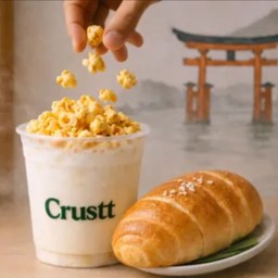 นมสดป็อบคอร์น + ออริจินัลชิโอะปัง 1ชิ้น