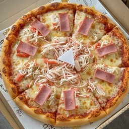 พิซซ่าปูอัด แฮมชีส (ปูอัด+แฮม+ชีส)