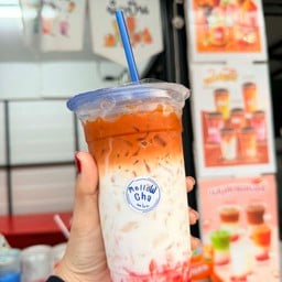 เมลโล่ชาและลูกชิ้นทอด(หน้าสถานีตำรวจ)