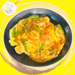 ข้าวไข่ข้น พริกแกงกุ้ง