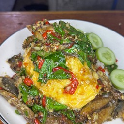 กะเพราปลาทูราดข้าว