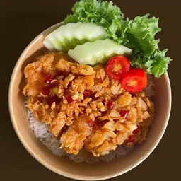 ข้าวไก่ทอด&ซอสมะขาม