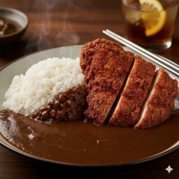 ข้าวแกงกะหรี่หน้าสะโพกไก่สไปซี่