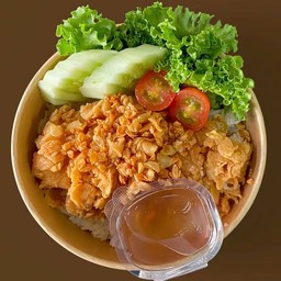 ข้าวไก่ทอด&ซอสน้ำปลา