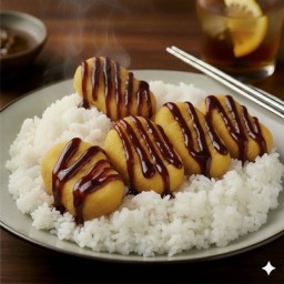 ข้าวหน้านักเก็ตไก่ ซอสทงคัตสึ