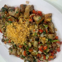กับข้าว หมูกรอบคั่วพริกเกลือ (จานใหญ่)