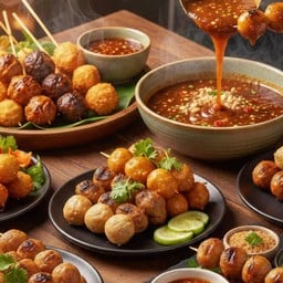 ลูกชิ้นทอด น้ำจิ้มโครตดี ลูกชิ้นทอด