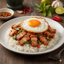 ข้าวกะเพาหมูกรอบ