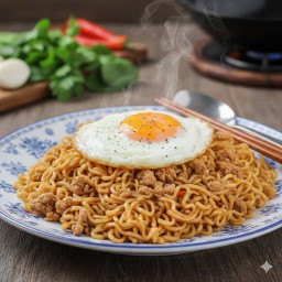 ผัดมาม่าหมูสับ