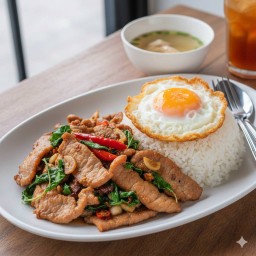 ข้าวกะเพราหมูชิ้น