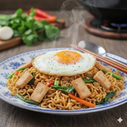 ผัดมาม่ากะเพราไก่