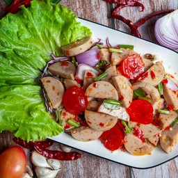 ยำหมูยอ ไข่แดงเค็ม