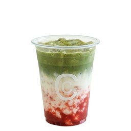 Strawberry matcha latte
