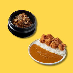 [Combo Set 3] ข้าวแกงกะหรี่ไก่ทอด + ข้าวหน้าหมูเกาหลีพริกไทยดำ