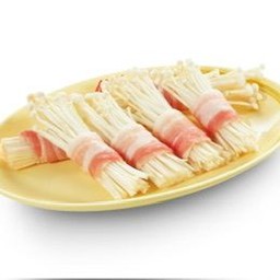 เห็ดเข็มทองพันหมูสามชั้น