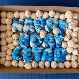 Letter S Navy Marble
