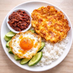 ข้าวคลุกน้ำพริก+สองไข่