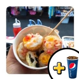 ทาโกะยากิรวมไส้ 6 ลูก+Pepsi 32 oz.
