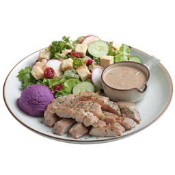 สเต็กหมู บราวน์ซอส
