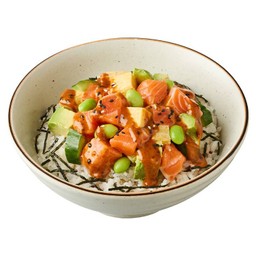 ข้าวหน้าแซลมอนสดไวกิ้ง