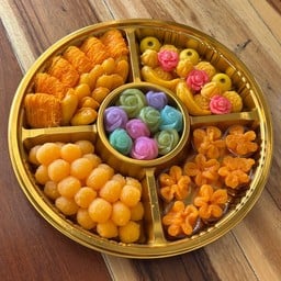 ขนม9มงคลถาด5ช่อง12นิ้ว