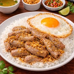 ข้าวไส้หมูทอดกระเทียม