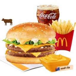 ชุดดับเบิ้ลชีสซี่เบอร์เกอร์เนื้อ (L) & ชีสดังก์