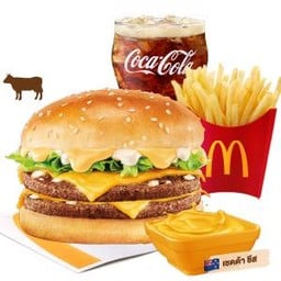 ชุดดับเบิ้ลชีสซี่เบอร์เกอร์เนื้อ (XL) & ชีสดังก์